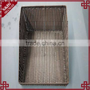 S&D Poly Rattan Brown Wicker Storage Basket Imitation Supermarket Display Basket Fruit Basket photo-3