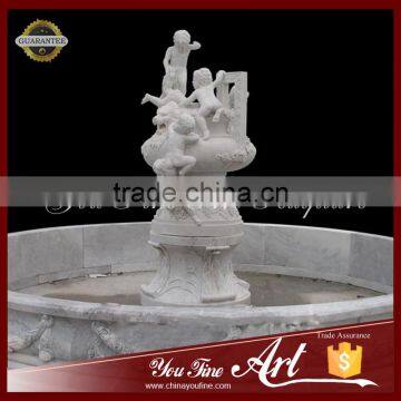 Nature White Marble Children Statue Water Fountain photo-2