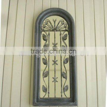 design decorative wall mirror with antique wood-like frame home decoration