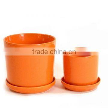 Factory Price New Design Ceramic Products, Orange Decrative Ceramic Plant Pot/flower Pots photo-2