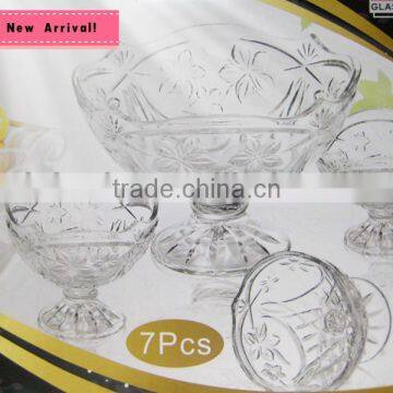 2014 New glass bowl ,wholesale 7pcs glass set