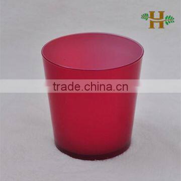 13cm Frosted Red Glass Tealight Votive Holder