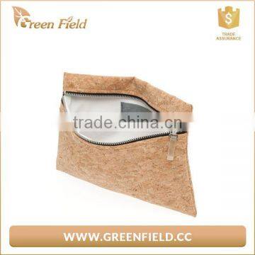 Vegan Cork Leather Bag Natural Cork Fabric Envelope Clutch Bag photo-3