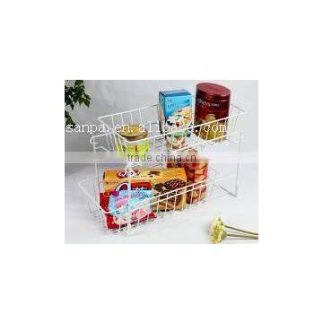 High Quality 2 Tier Metal Wire Kitchen Sundry Storage/Desk Organizer