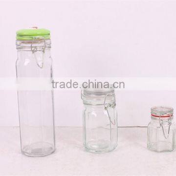 tall glass storage jar