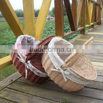 Natural Material Handmade Empty Wicker Fruit Basket With Lid photo-5