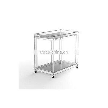 China Wholesale Acrylic Plexiglass Food Serving Trolley photo-3