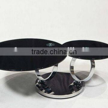 C8041 Movable Swivel Glass Coffee Table Models for Home Using photo-2
