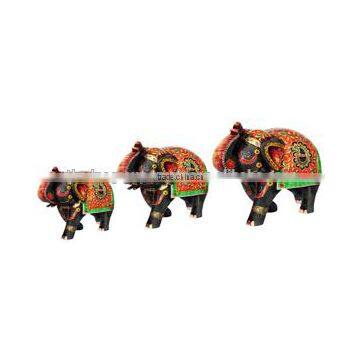 WOODEN PAINTED ELEPHANT BIG/MEDIUM/SMALL