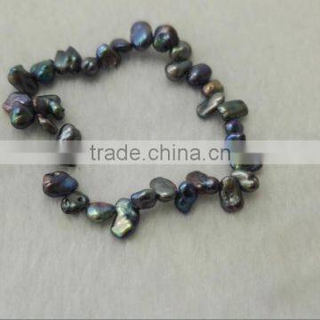 AA black 6-7mm baroque freshwater pearl bracelet