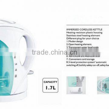 2016 PLASTIC IMMERSED CORDLESS KETTLE 1.7L WITH GOOD QUALITY photo-2