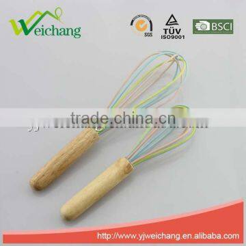 WCW006 New design Egg whisk Silicone Wire Whisk, Egg Frother, Milk & Egg Beater Blender wood handle