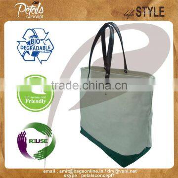 Heavy Duty Canvas Boat Bag Made From 20 oz Canvas Fabric With Luxary Leather Handle photo-2