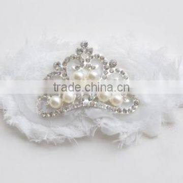 New Princess Elastic Crown Flower Headband Pearls Tiara Baby Girl Headband photo-4