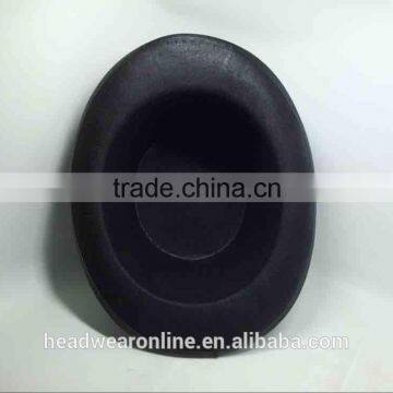 Fashion Black Round Top Hat With Custom Printing Logo Ribbon photo-2