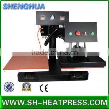 swing head double stations pneumatic heat press machine for sale, CE approved