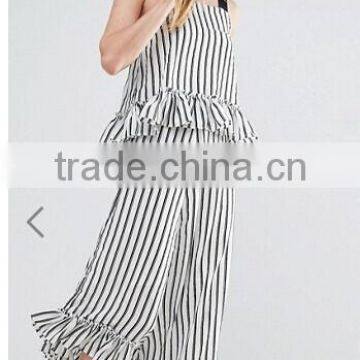 Fashion Stripe Set Crop Top and Panty Style Ith Ruffle photo-2