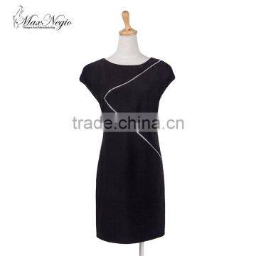 Maxnegio Wholesale Readymade Short One Piece Zig Zag Fashion Woaen Formal Dress photo-6
