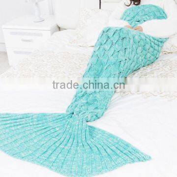 2017 Blanket Factory China Wholesale Knitted Fish Scale Mermaid Blankets photo-4