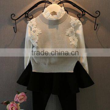 2016 Fashion Low Price Flower Low MOQ Sweater Standing Neck Japan Children Clothing photo-3