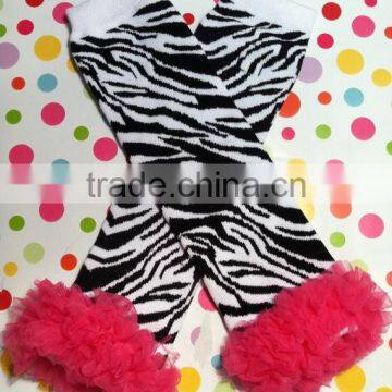 2014 Wholesale Baby Leggings Baby Leg Warmers Monster Gloves Pink Zebra Cotton Ruffle Leg Warmers For Kids photo-3