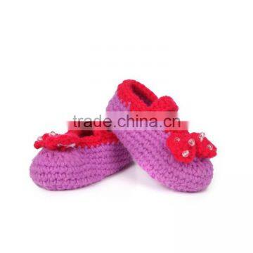 Sequin Instep Strap New Design Handmade Crochet Baby Shoes photo-6