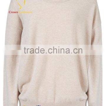 Women Round Neck Winter Loose Soild Color Pullover Sweater