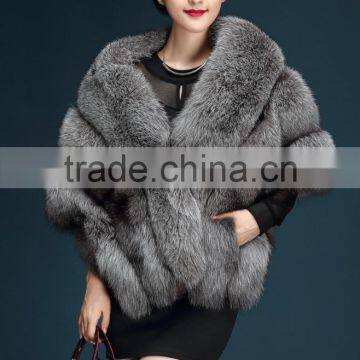 Girl Women's Faux Fur Collar Shawl Grey Color Soft Imitated Fox Fur Scarves Sexy Lady's Winter Fashion Large Shawl Fpc-468 photo-4