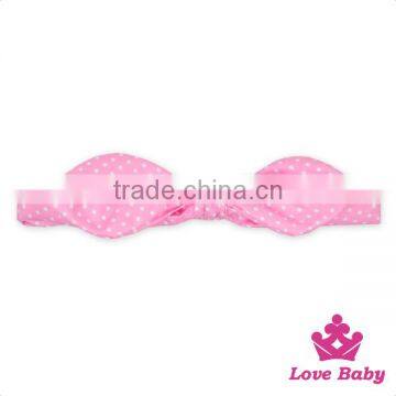 FDK260 Lovebaby Chinese Cheap Girls Pink Fabric White Polka-dot Accessories Kids Fancy Headband