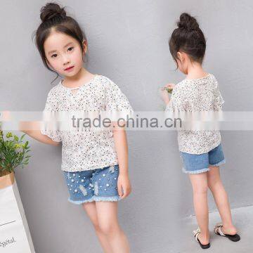 S17357A 2017 New Style Tops For Children Girls Cute Blouse Designs photo-2
