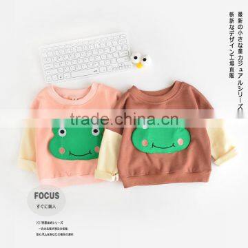 S65821A long sleeve Frog t-shirt funny Cartoon casual Hoodie for kids