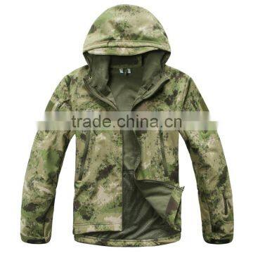 Prmotional Winter Tactical Orange Windproof Hooded Softshell Jacket