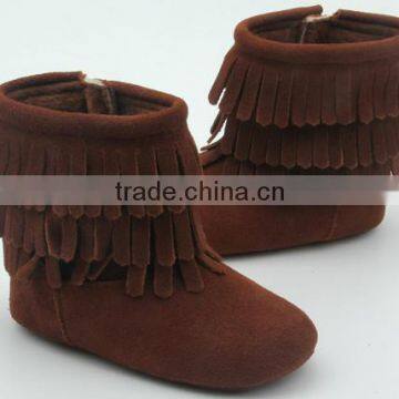 Three Layers Handmade Lovely Soft Sole Moccasins Baby Boots photo-2