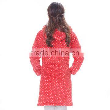 Heart Printing Hooded Zipper Unlined Upper Garment photo-3