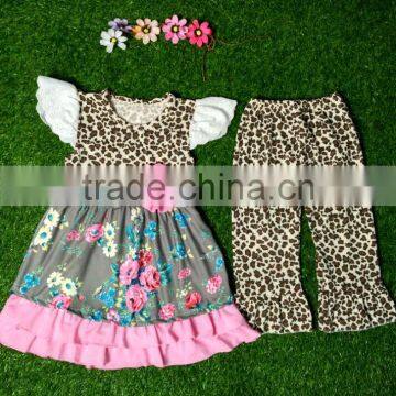 2016 Summer Girls Clothes Green Stripe Kids Top Suits T Shirt + Capri Pants 2 PCS Boutique Short Baby Girls Clothing Sets photo-6