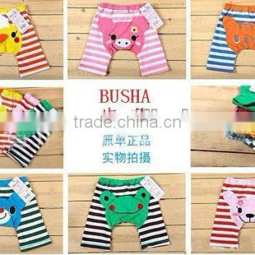 Cute animal design colorful stripe shorts ,boys' & girls's shorts ,cotton shorts , 24pcs/lot ,sz 6-36 M,6 designs