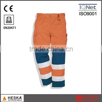 Good quality safety men's reflective tape work pants with EN20471