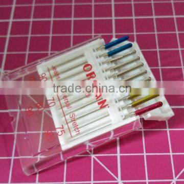 10 PCS ORGAN DOMESTIC SEWING MACHINE NEEDLES 130/705H JEANS UNIVERSAL & STRETCH COMBI PACK