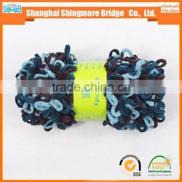 China Hand Knitting Yarn Supplier Hot Wholesale Novelty Texile Polyester Yarn Big Loop Acrylic Fancy Knitting Yarn photo-2