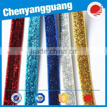 Glitter Metallic Velvet Stretch Fold Over Elastic photo-2