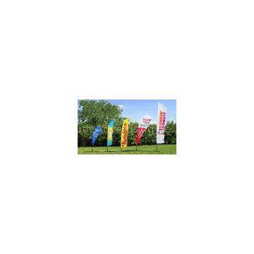 Outside Flying Advertising Feather Flags Banner With Aluminum Pole Double Sided