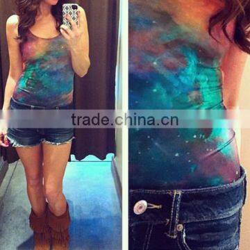 2013 New SEXY Women European GALAXY RAINBOW SWIMSUIT - LIMITED One Piece Digital Print Backless Wetsuit S125-31