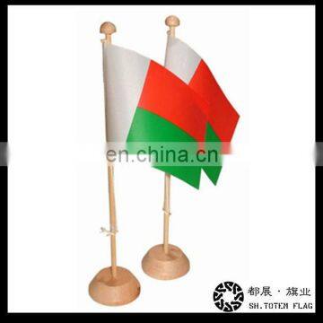 Wooden Flag Pole and Stand Table Banner