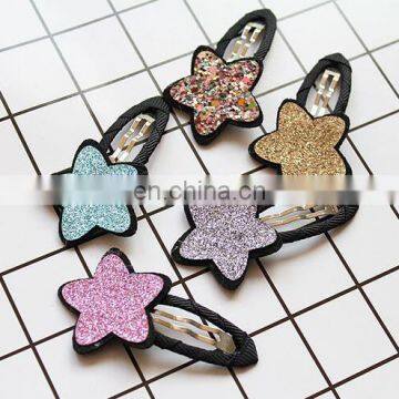 Glitter Sparkling Star Snap Clip Hair Pin For Baby Kids Photo Prop