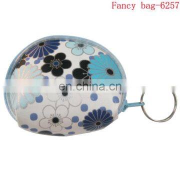 Popular fancy pvc material round shape cheap coin purse