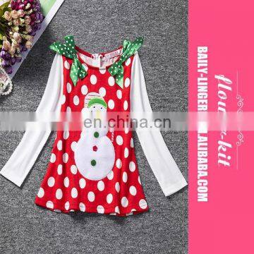 Girl New Christmas Dress Child Winter Long Sleeve Cartoon Skirt Wholesale