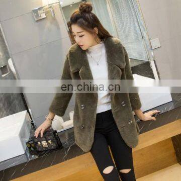 Merino Sheep Fur coat, real sheared sheepskin fur Suit jacket coat, full pelt real fur outwear for winter ,dark green color XXL