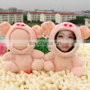 High quality stuffed plush human doll toys/3d photo face dolls