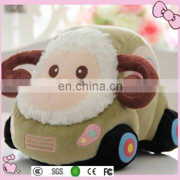 OEM soft plush cars sheep head plush car toys for kids