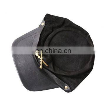 HMB-904D LEATHER SUEDE CIVIL WAR RUSSIAN STYLE CAP MILITARY HATS BLACK